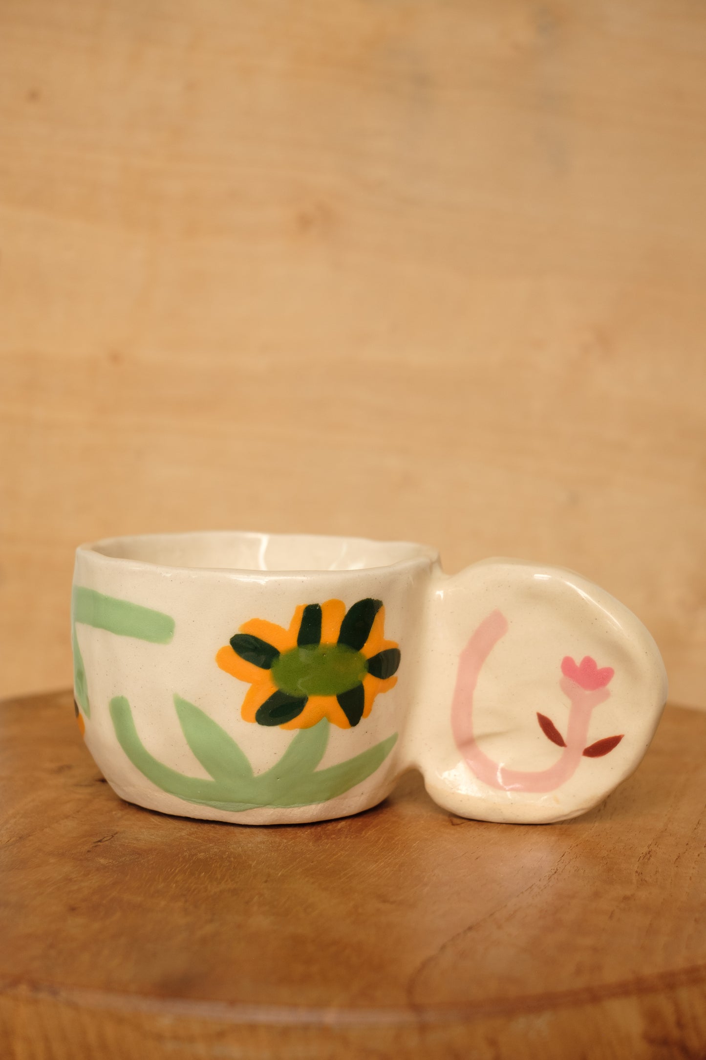 hand-painted full handle art mug