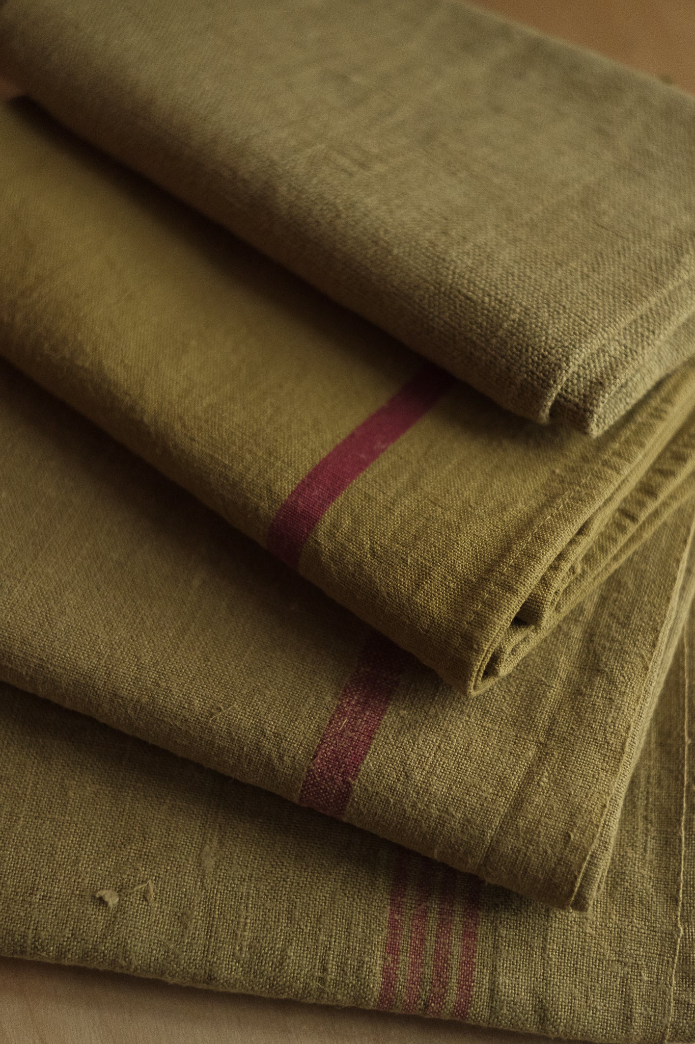 vintage antique striped tea towel