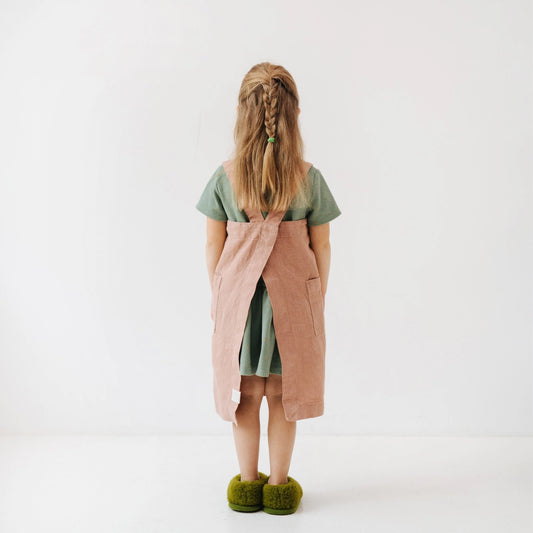 kids linen pinafore apron