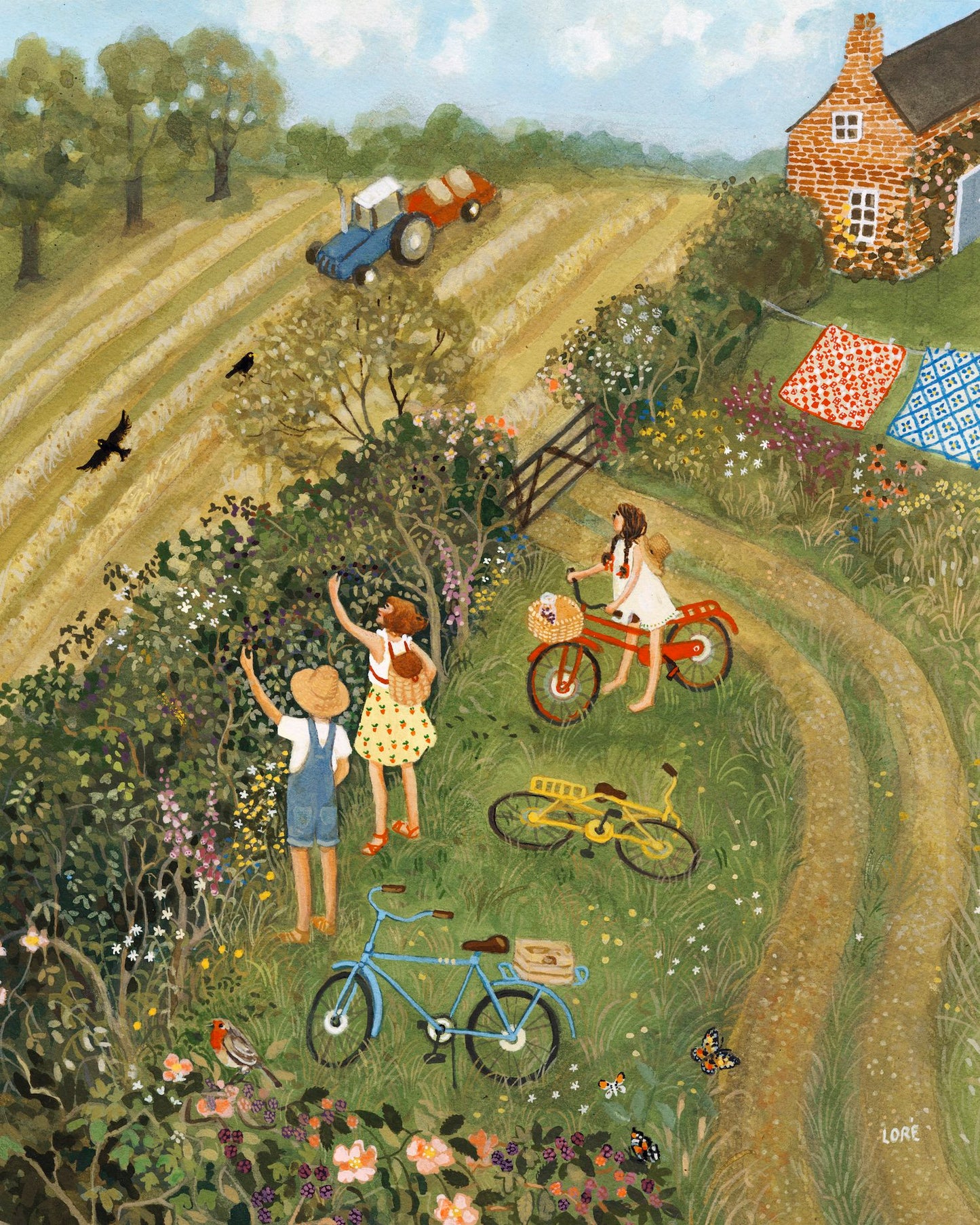 along the hedgerow art print