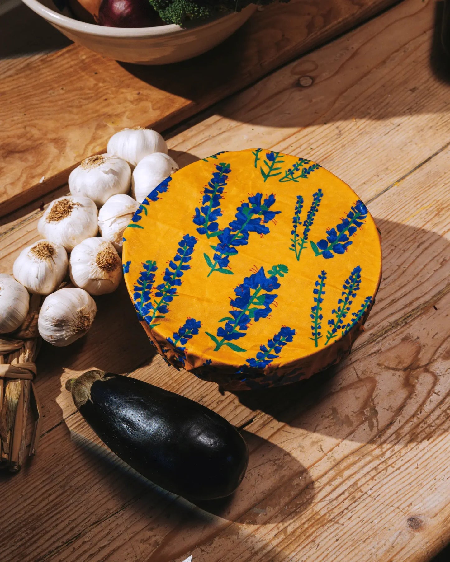 set of three beeswax wraps - blueweed design