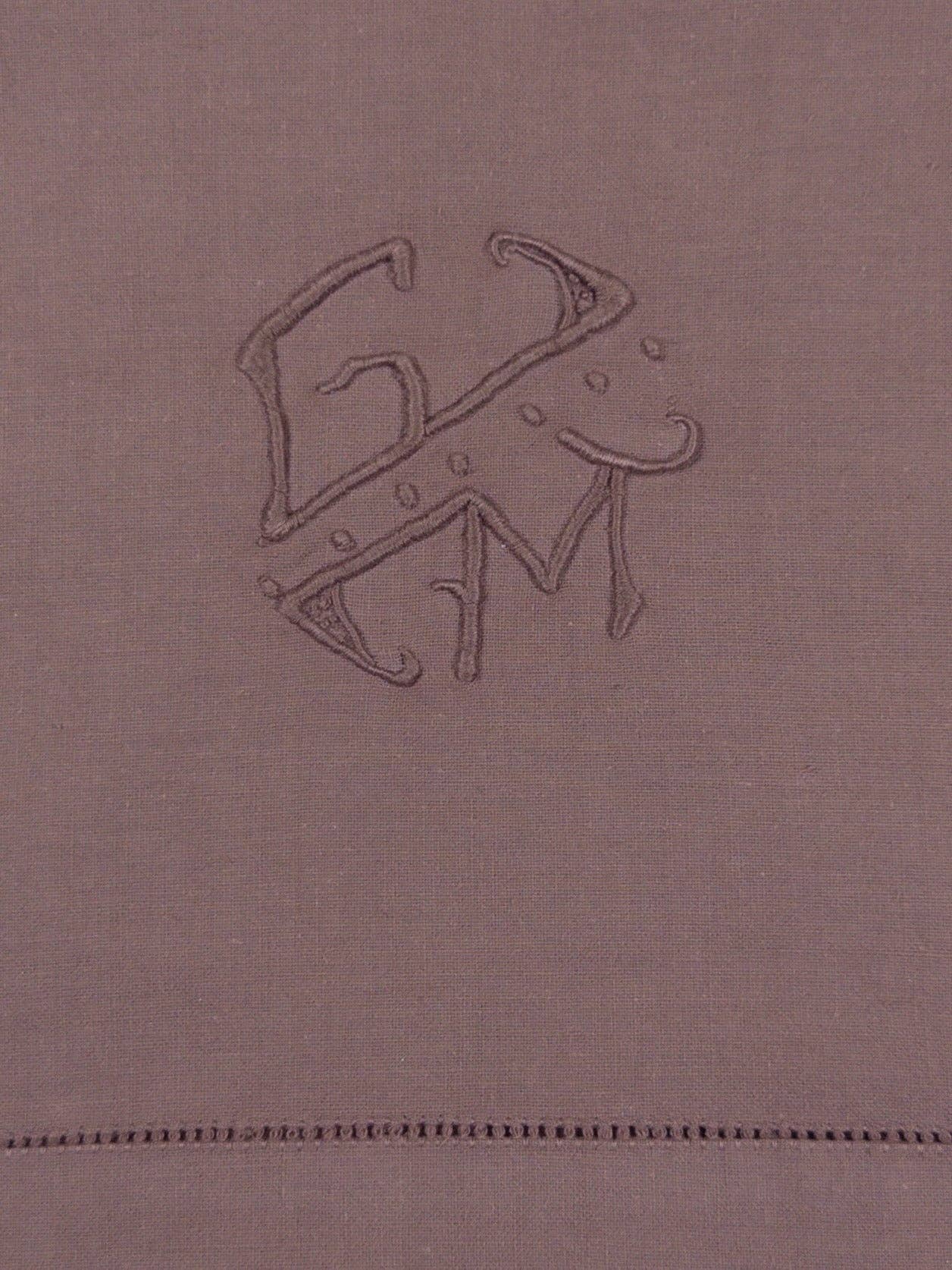 antique french tablecloth with GM monogram - 160x240cm - solbær