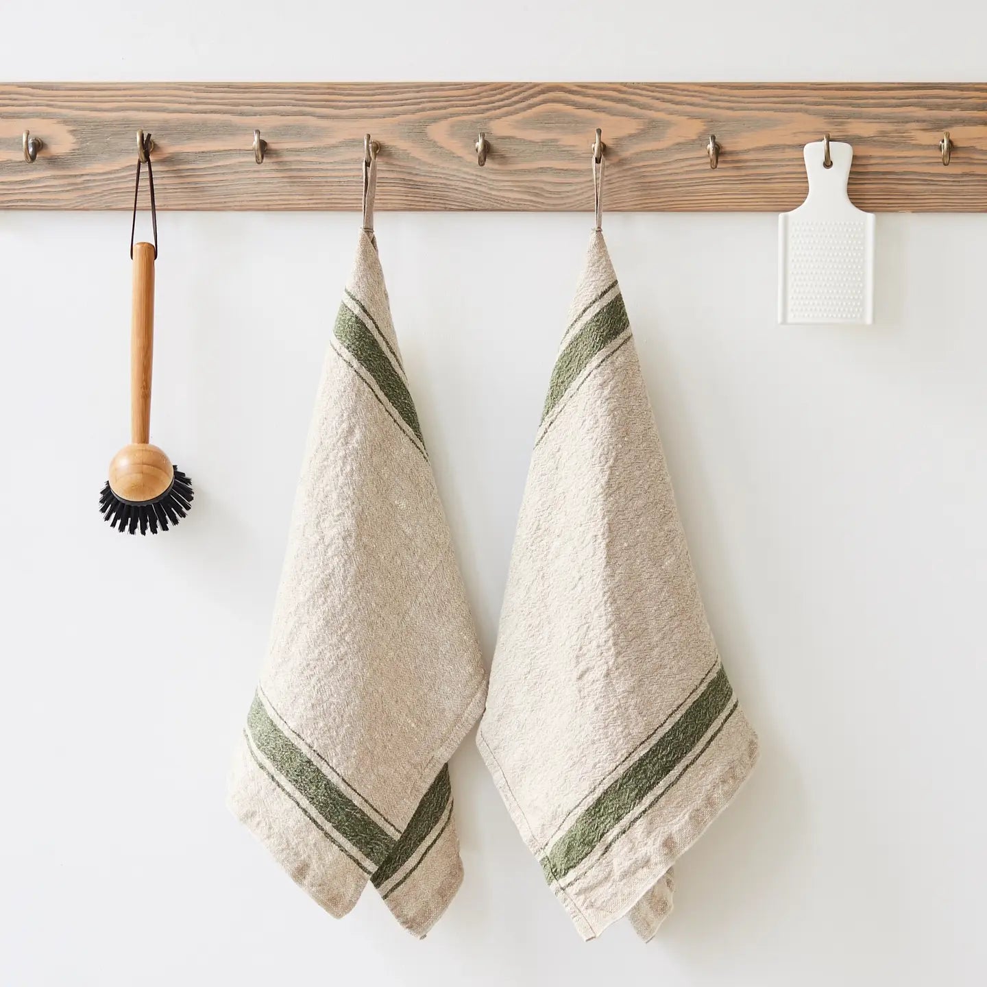 striped vintage linen kitchen towel