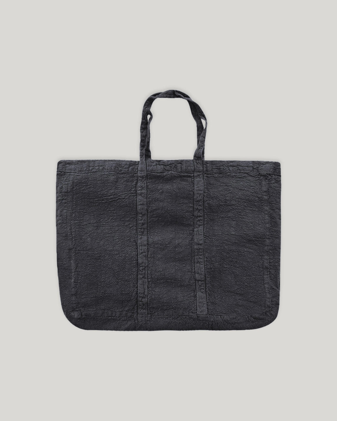 french raw linen yogi bag - carbon