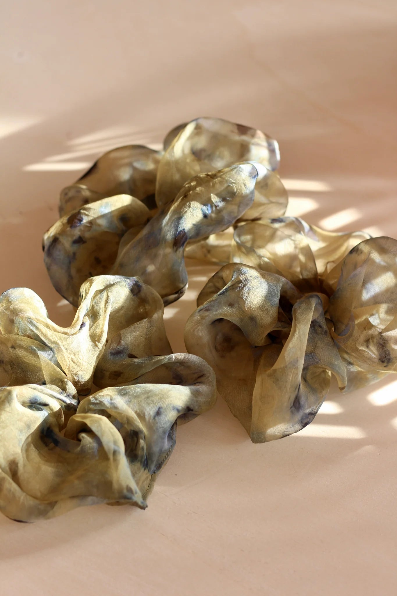 plant dyed generous silk organza scrunchie