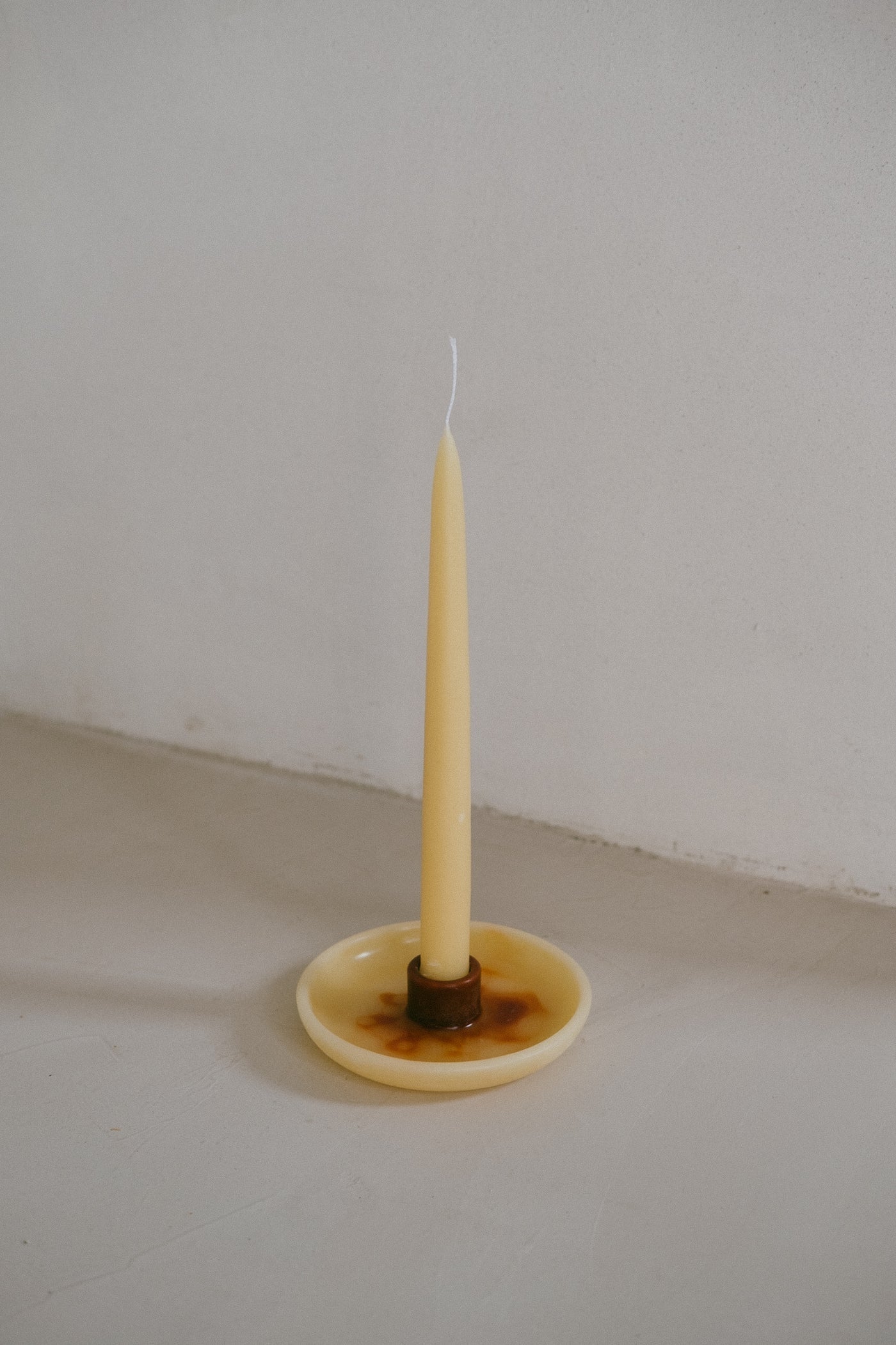 beeswax candle holder