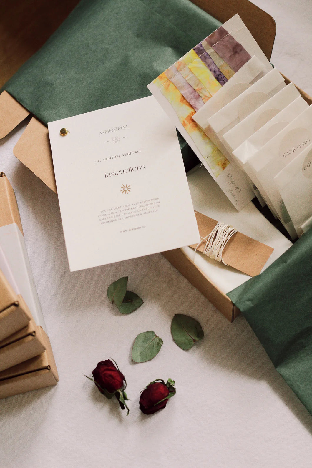 natural dye kit with silk bundle dye silk
