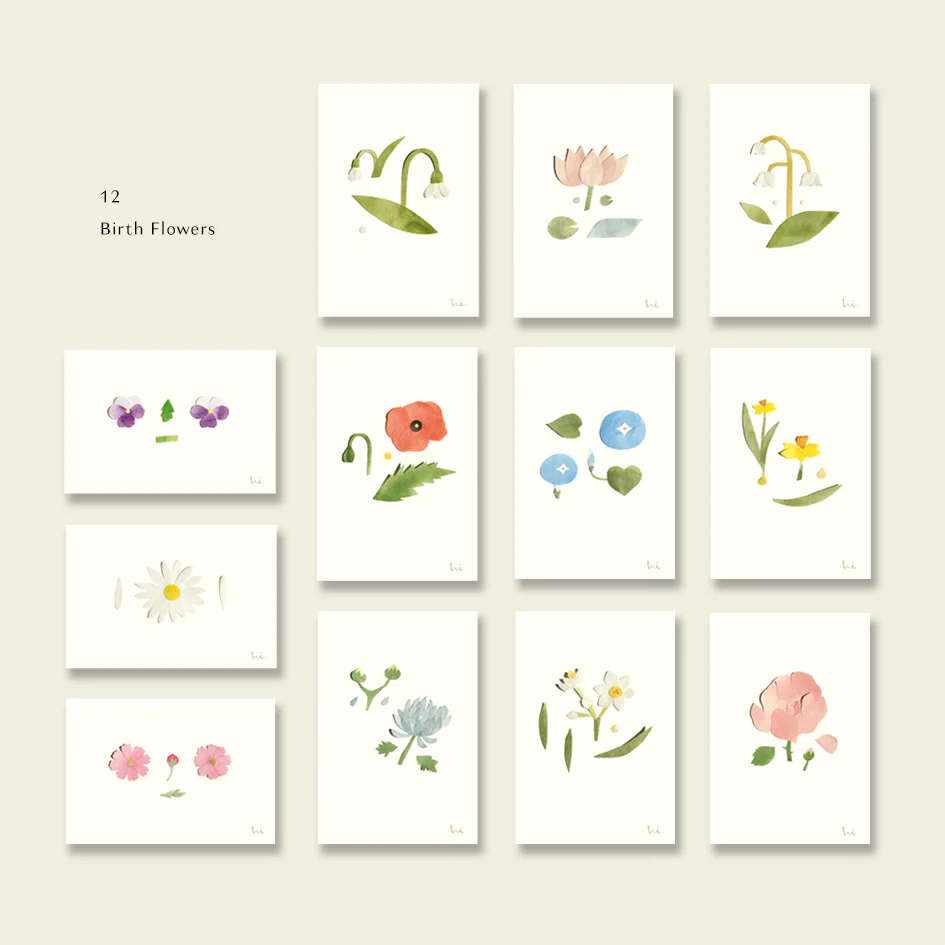 birth flower mini card