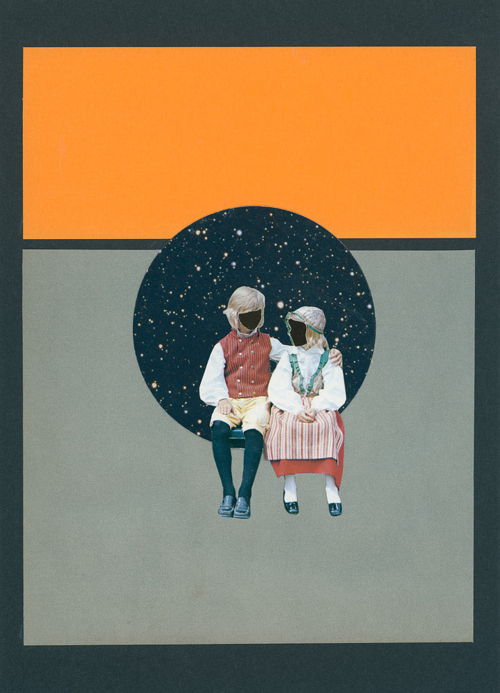 alone in the universe - collage art print