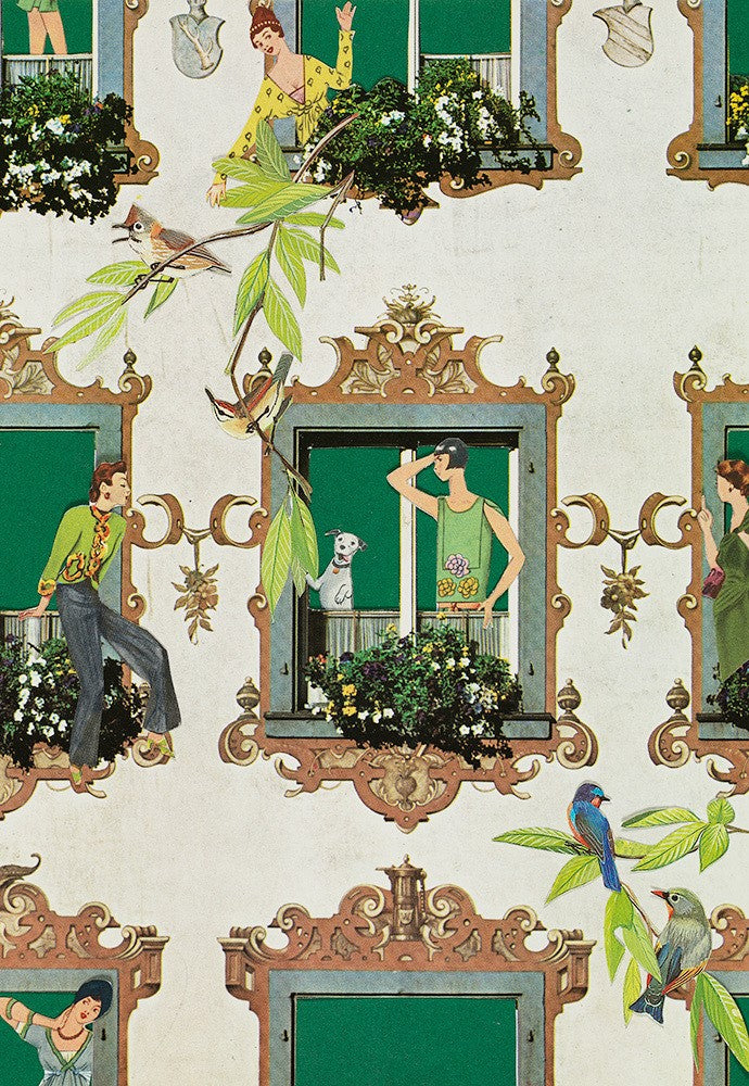 apartment living - collage art print