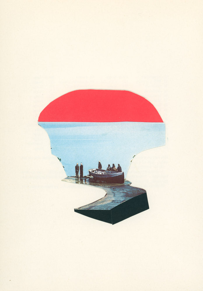 hot air balloon - collage art print