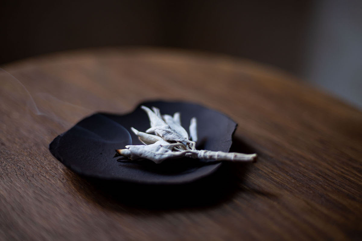 raw smudge/incense plate