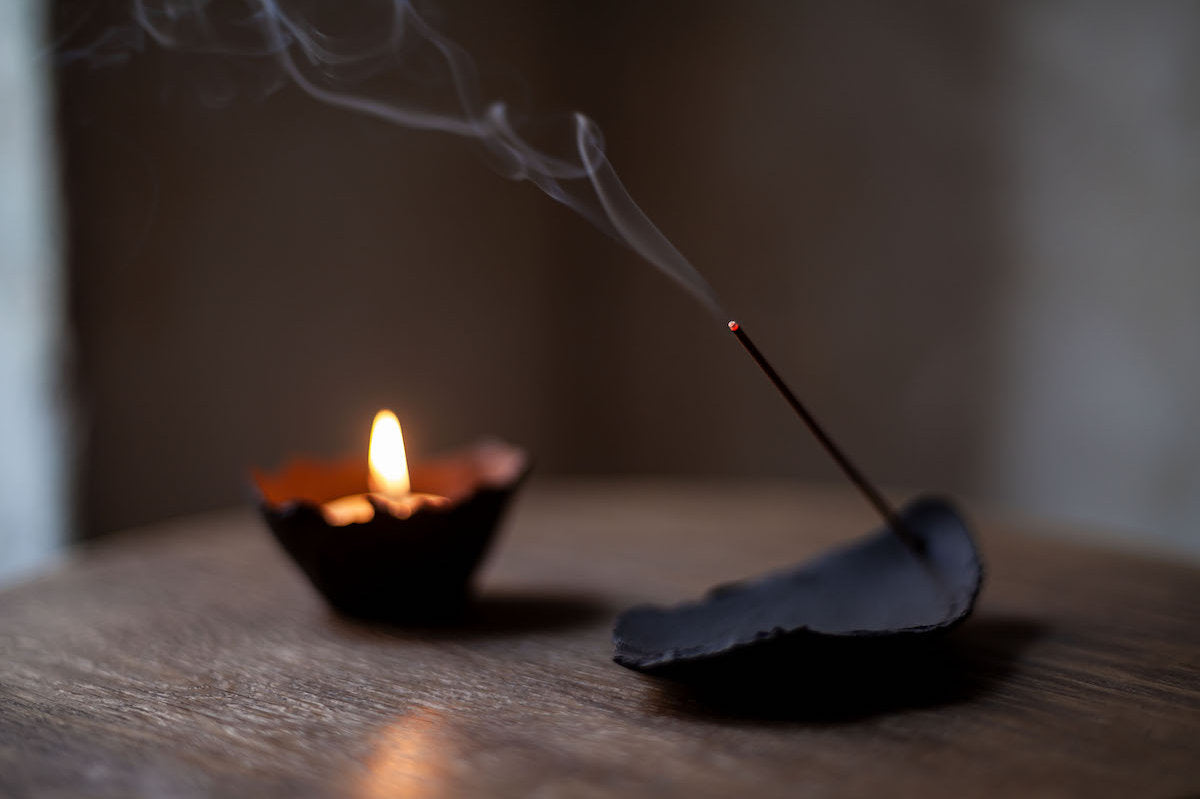 raw smudge/incense plate