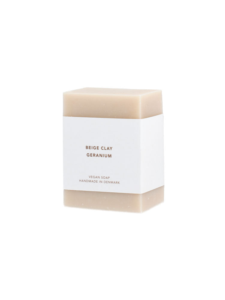 beige clay geranium soap bar