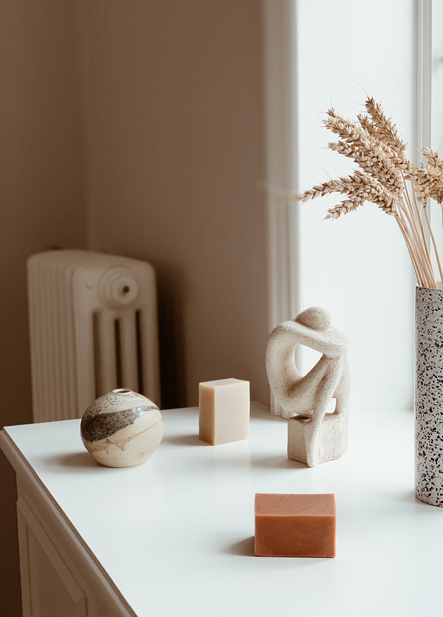 beige clay geranium soap bar