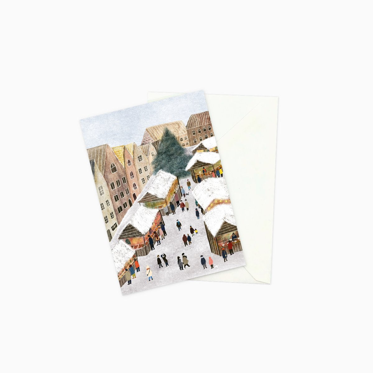 christmas market postcard