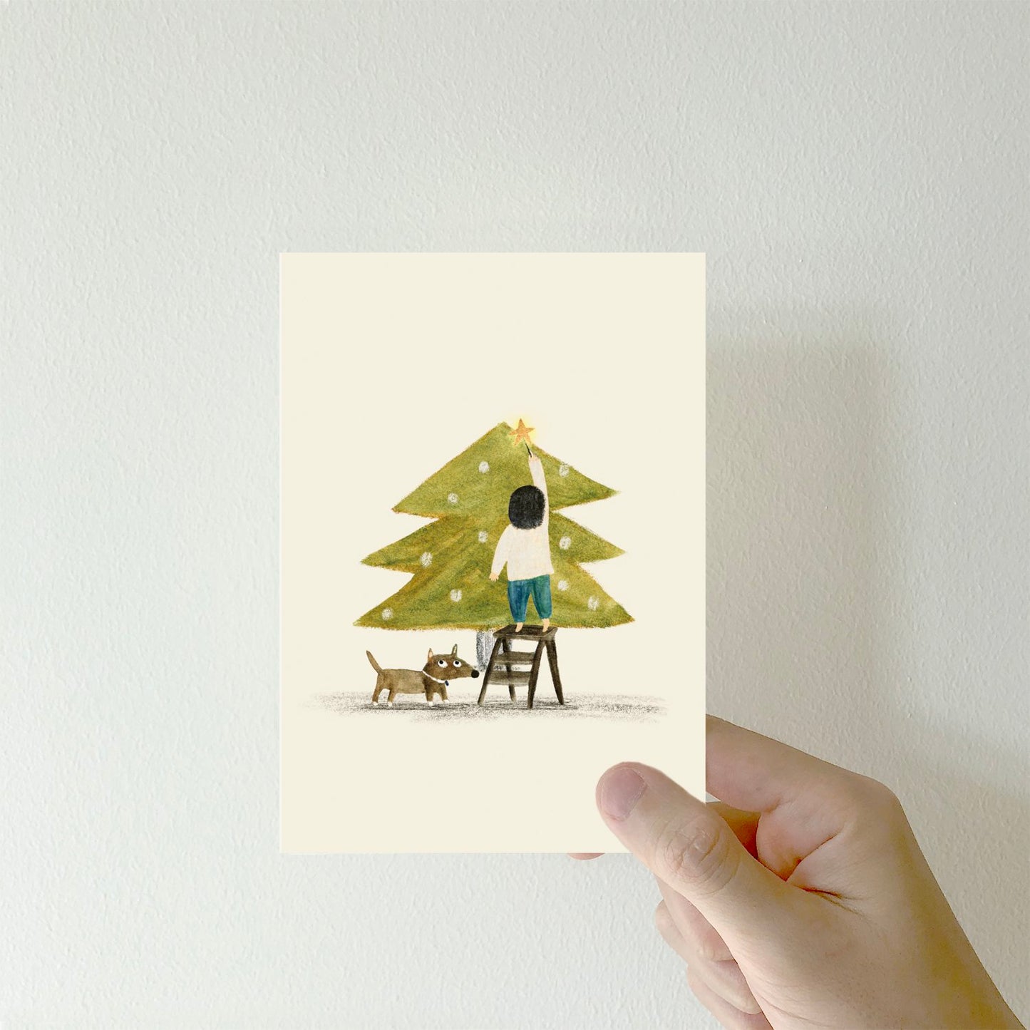 christmas star postcard