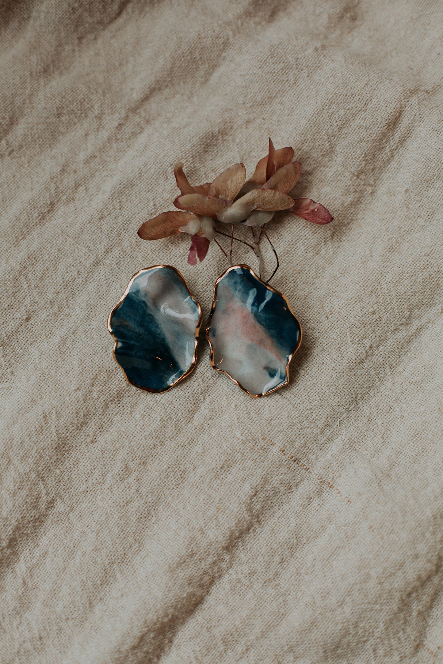 stormy sky porcelain earrings