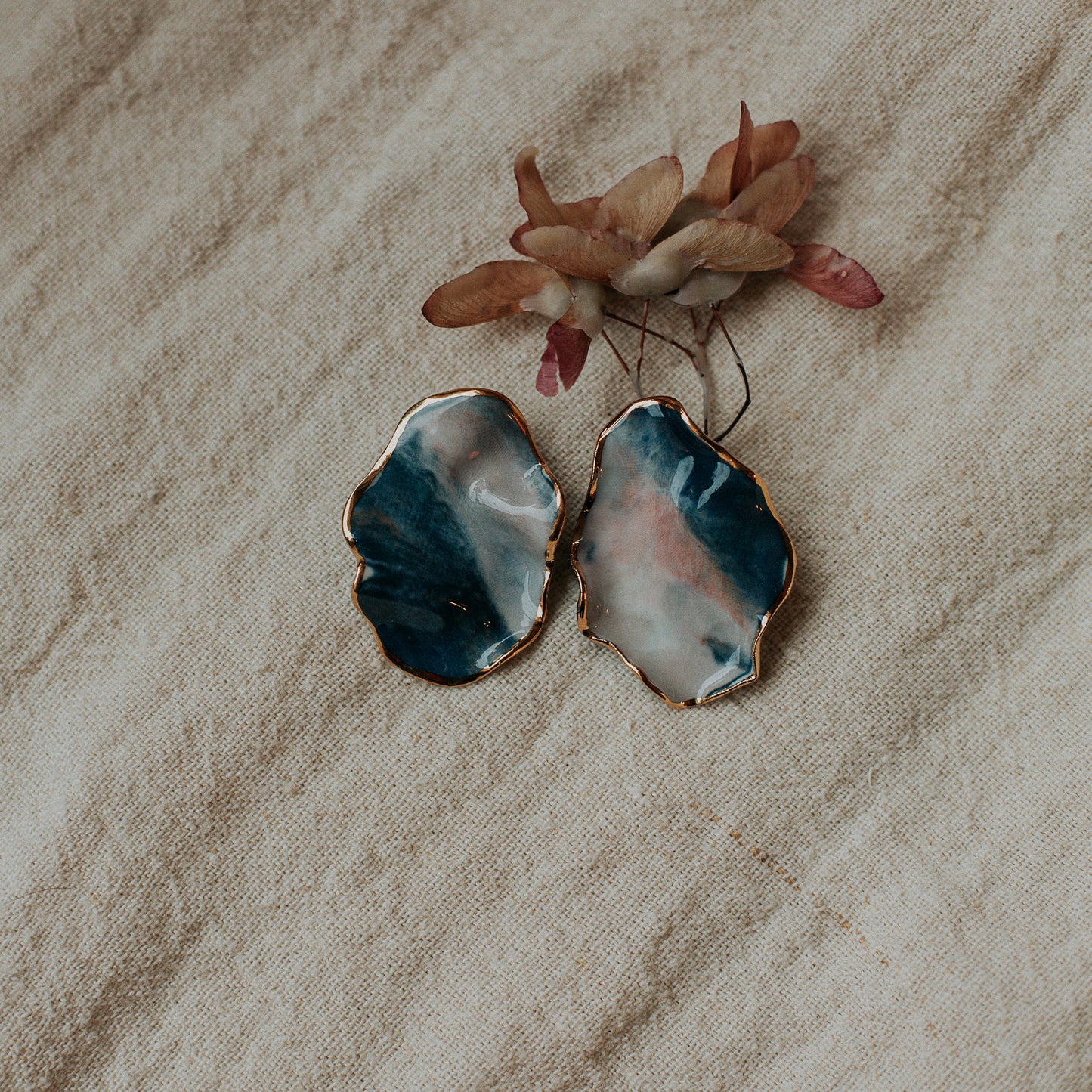 stormy sky porcelain earrings