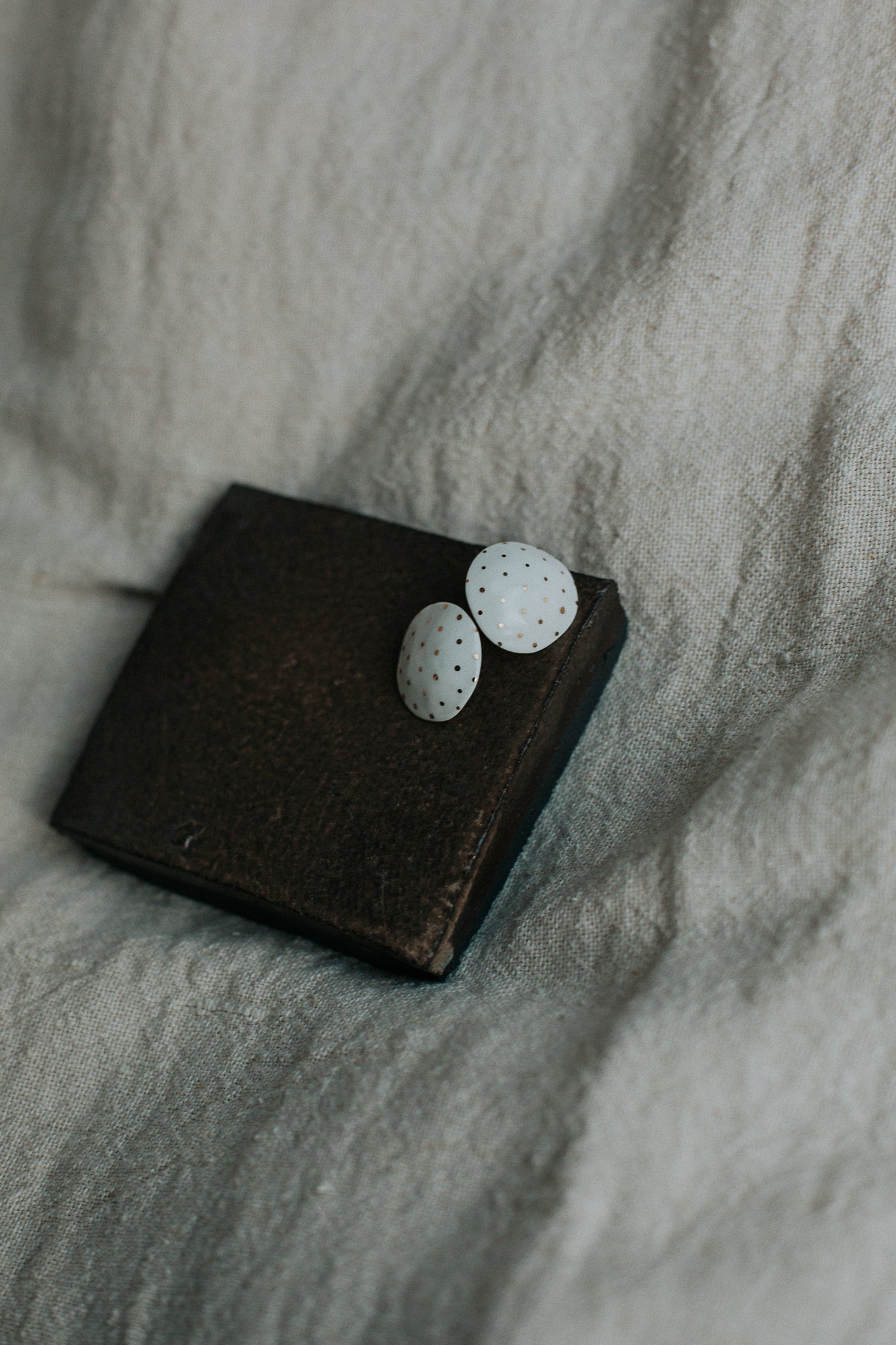 small circle porcelain earrings