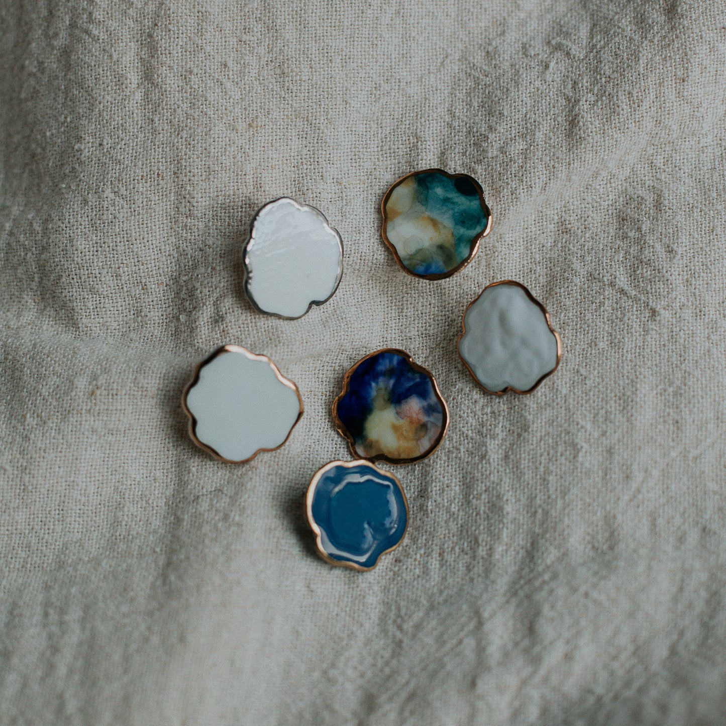 white cloud porcelain earrings