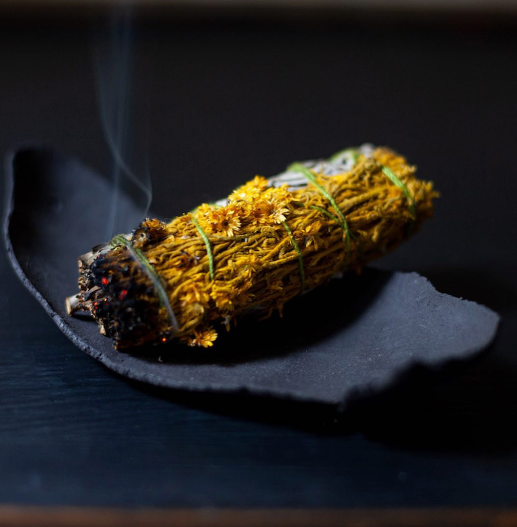 raw smudge/incense plate