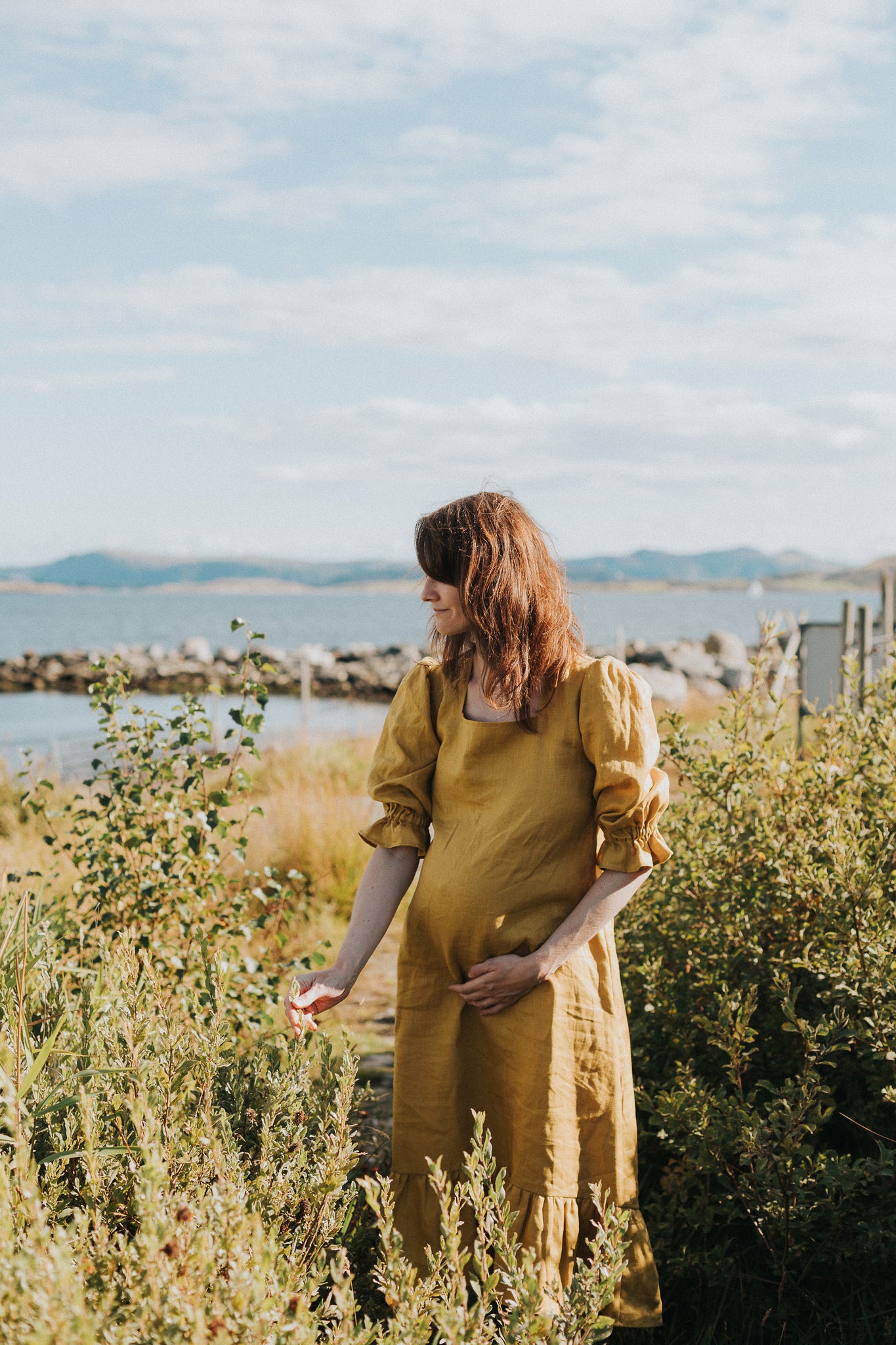 rent the yellow otilia ruffled dress