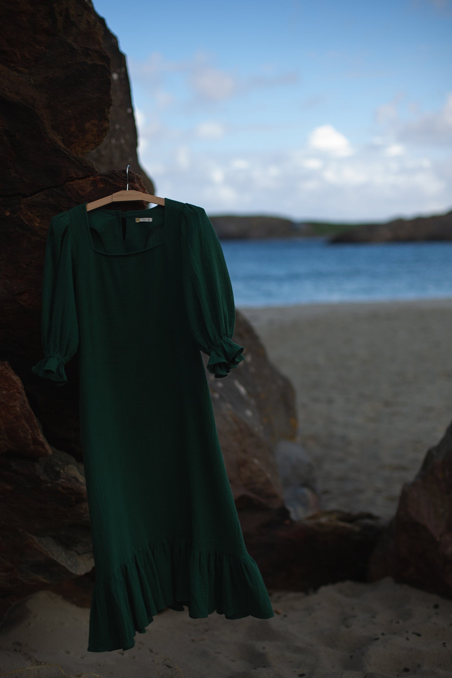 rent the green otilia ruffled dress