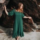 rent the green otilia ruffled dress