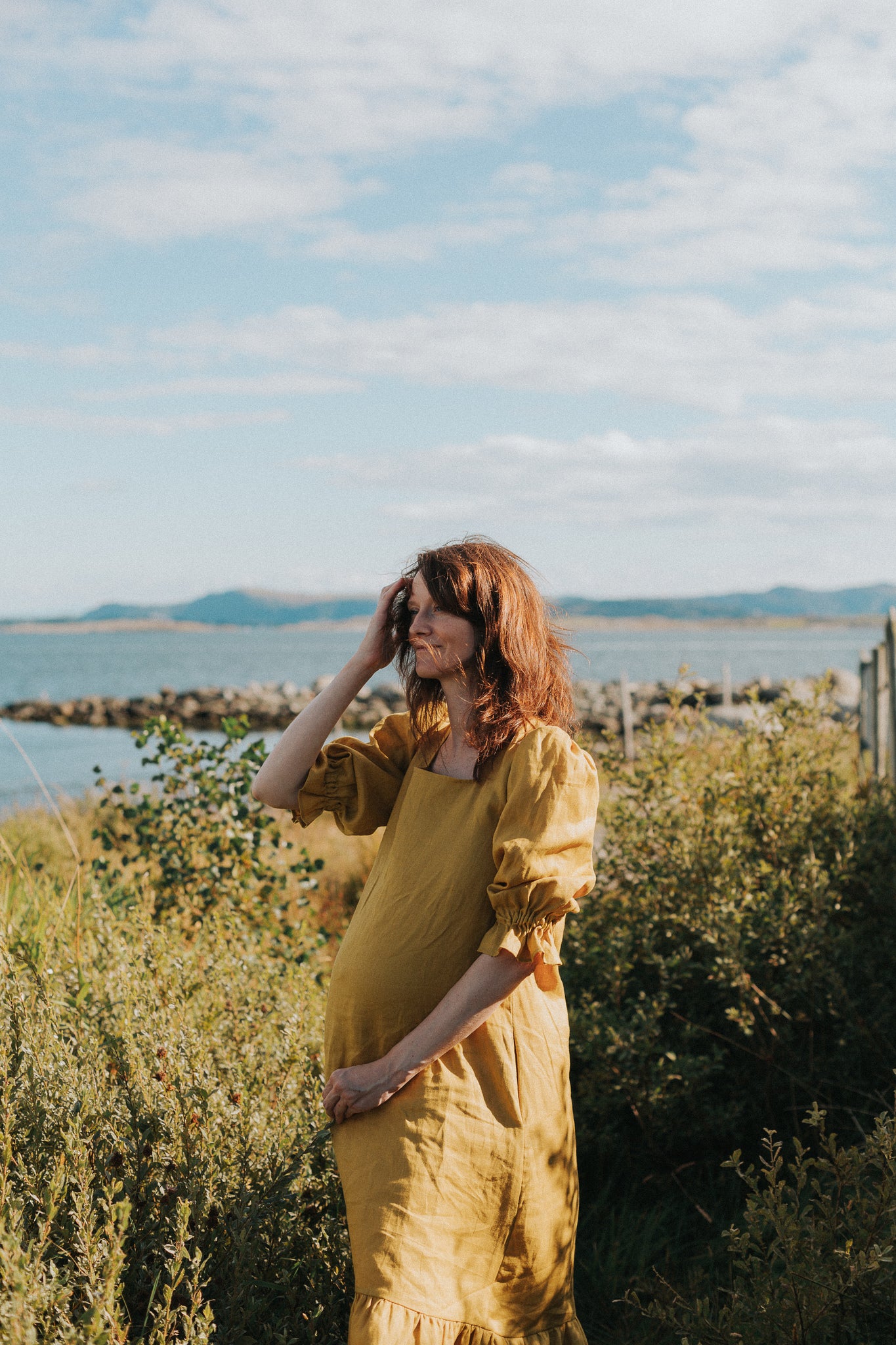 rent the yellow otilia ruffled dress