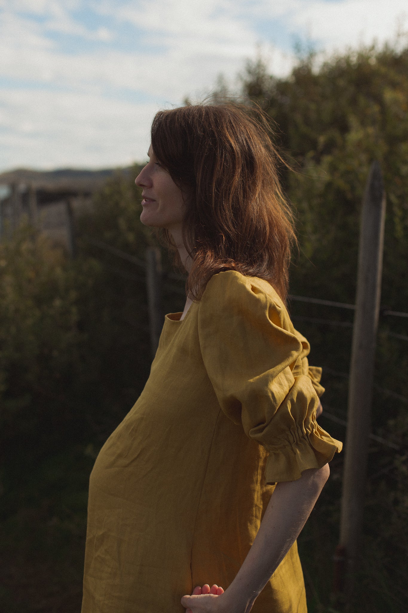 rent the yellow otilia ruffled dress