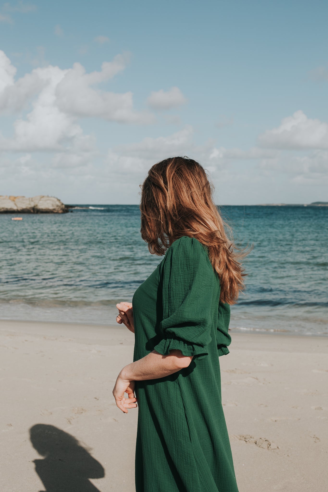 rent the green otilia ruffled dress