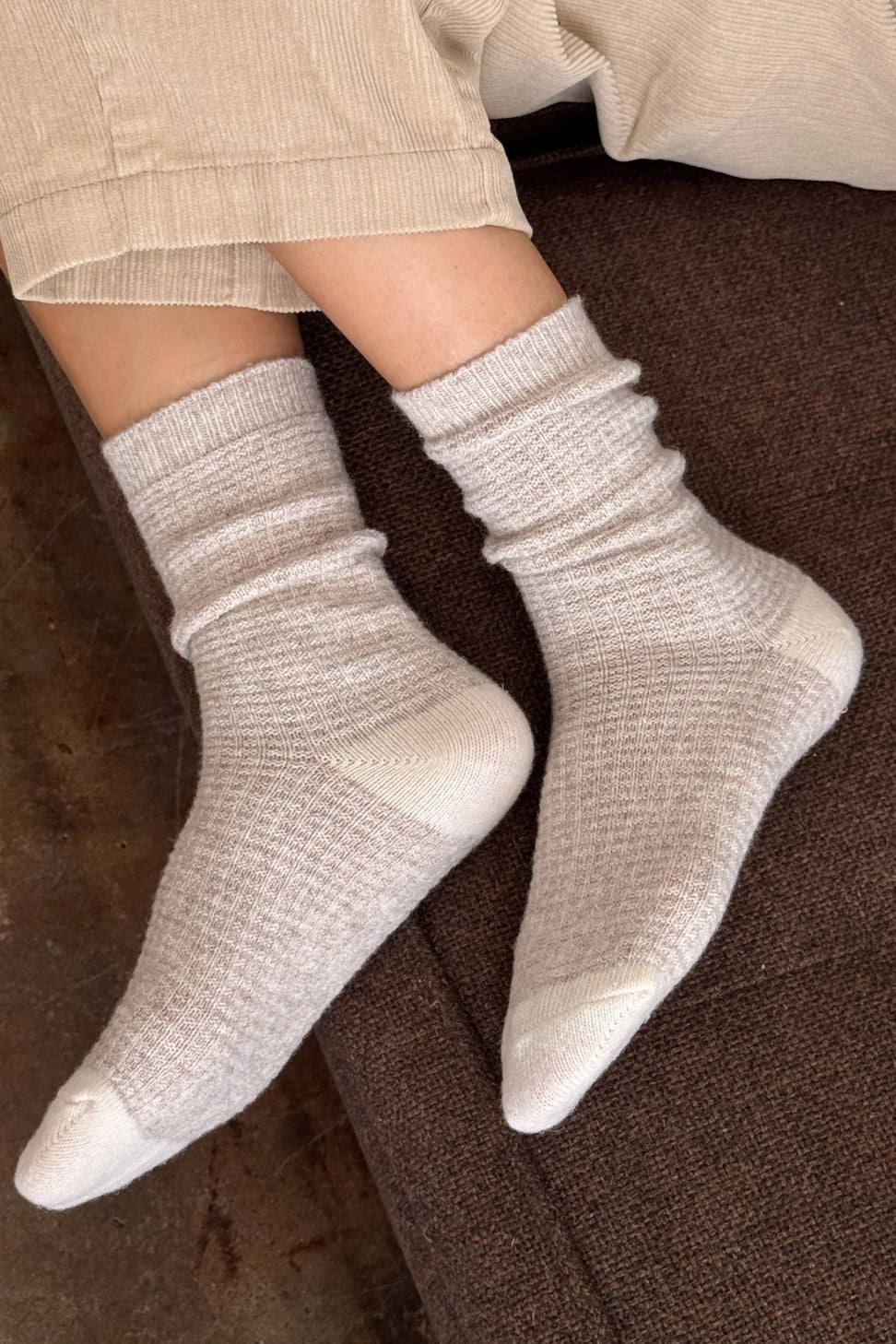 wool waffled socks