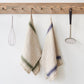 striped vintage linen kitchen towel