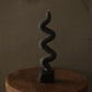 cubic candle holder in black clay by linda bredenbekk