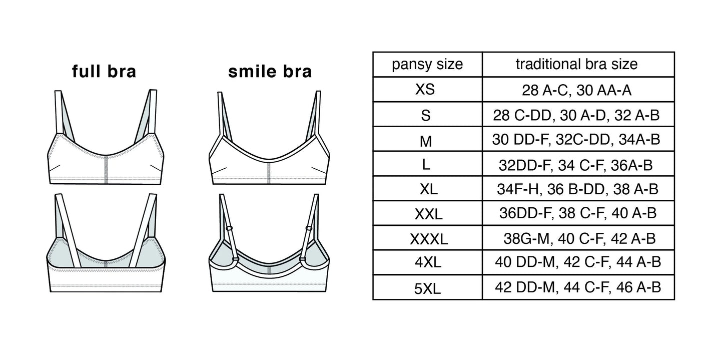 pansy full bra - various colors