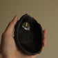 uneven medium trinket dish in black clay