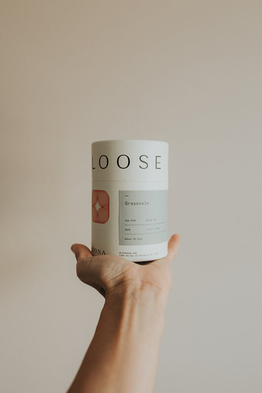 grayscale loose leaf black tea