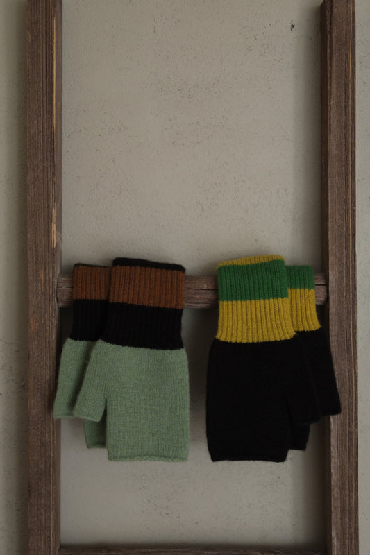 half mittens in felted lambswool