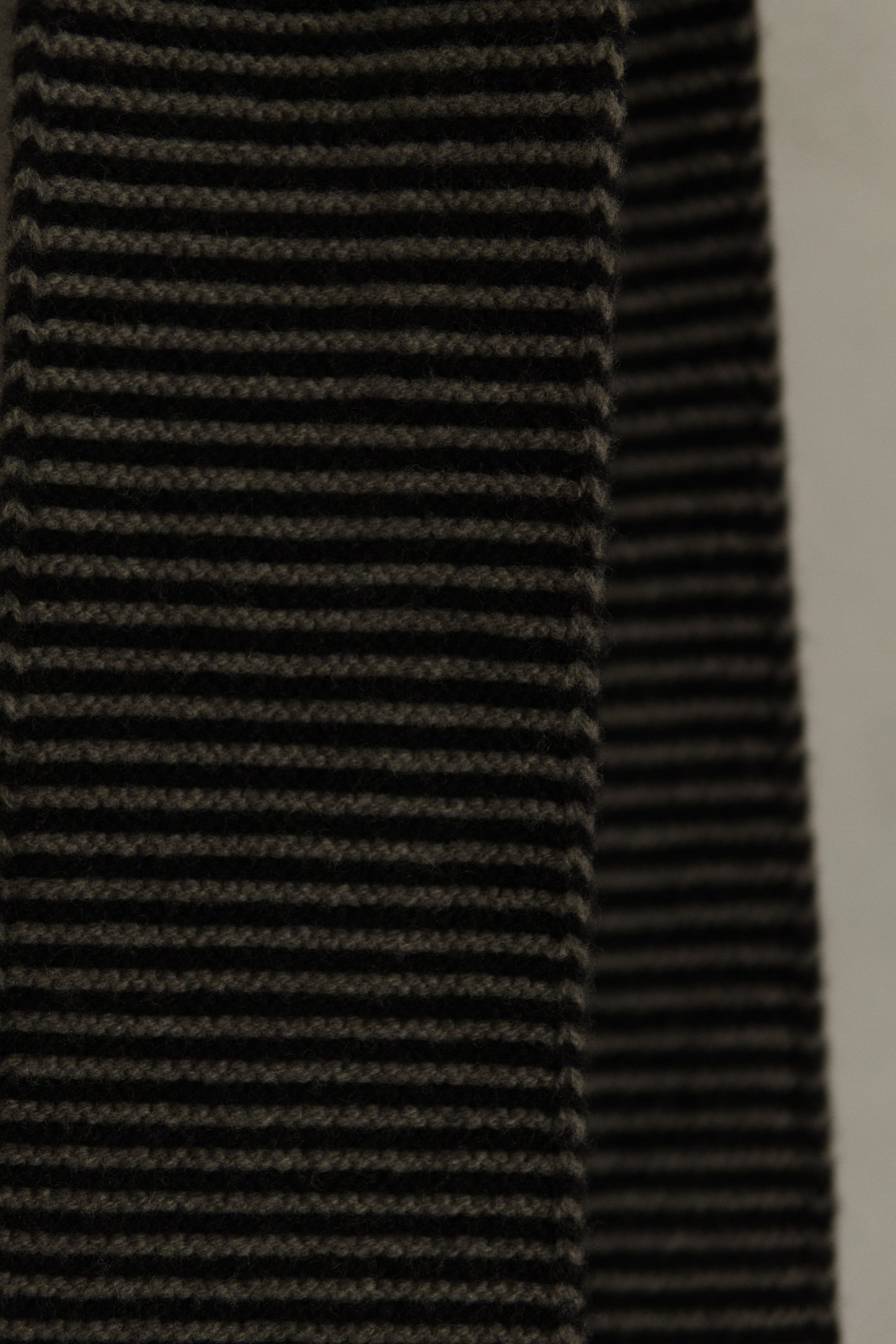 thin stripe garter stitch scarf
