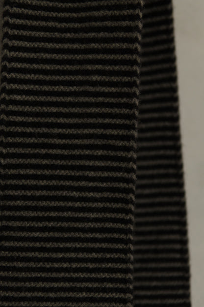 thin stripe garter stitch scarf