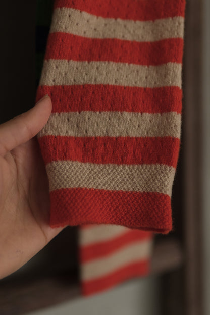 pointelle stripe scarf