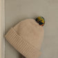 brushed hat with pompom in lambswool