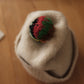 brushed hat with pompom in lambswool
