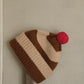 striped hat with pompom in lambswool