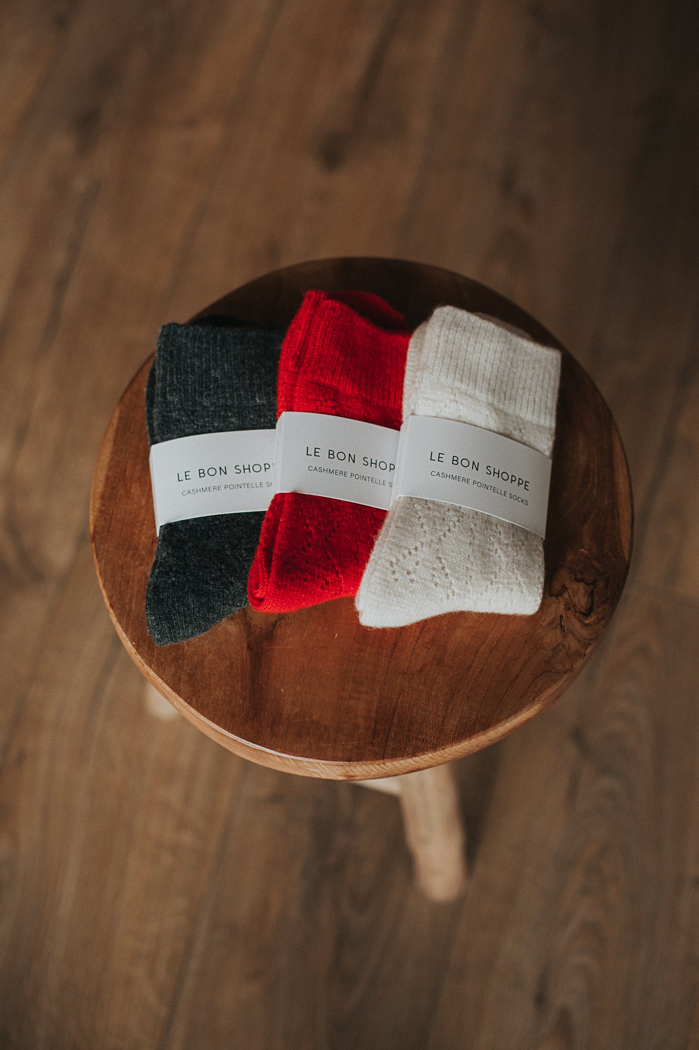 cashmere pointelle socks