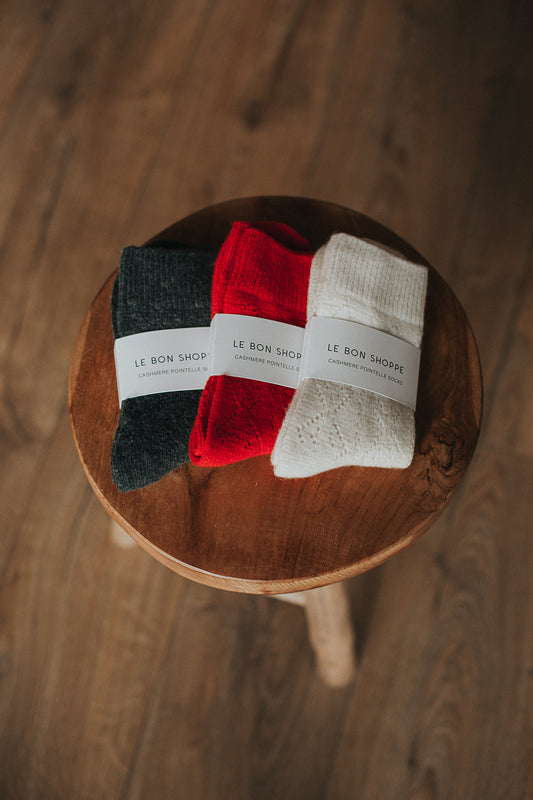 cashmere pointelle socks