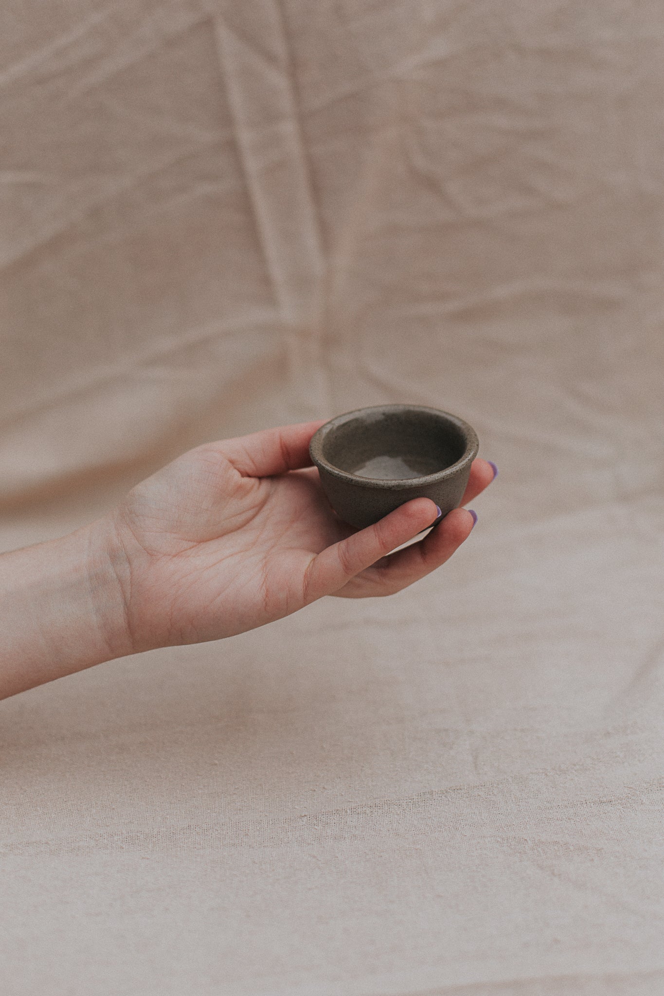 6 cm warm grey trinket dish by linda bredenbekk