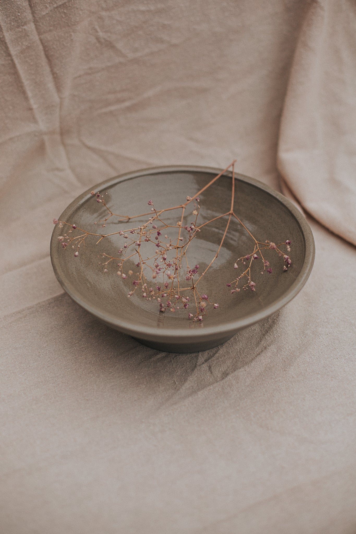 wide mouth ikebana bowl by linda bredenbekk