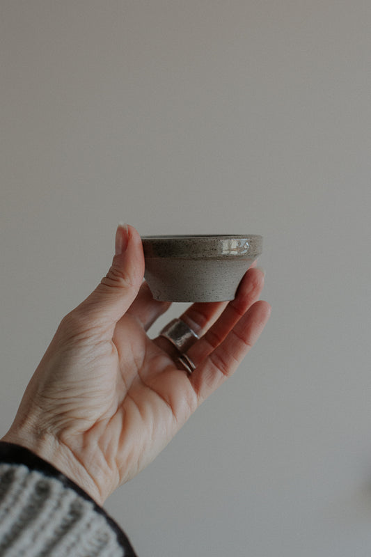 6 cm trinket dish in warm gray by linda bredenbekk